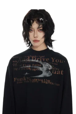 Distressed Logo Long Sleeve Tee