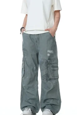 Distressed Multi-Pocket Cargo Pants