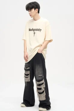 Distressed Oversized Jeans