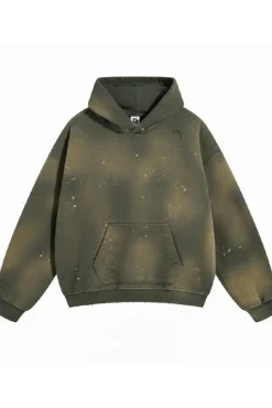 Distressed Paint-Splatter Hoodie