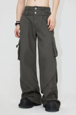 Double Waist Stacked Cargo Pants