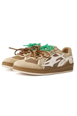 Earthy Brown Unisex Retro Low Top Trainers