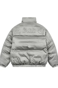 Embossed Gothic Logo Down Jacket