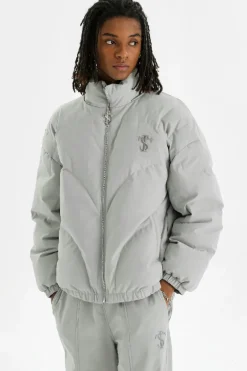Embroidered Down Hooded Jacket