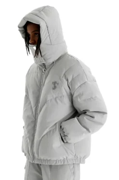 Embroidered Down Hooded Jacket