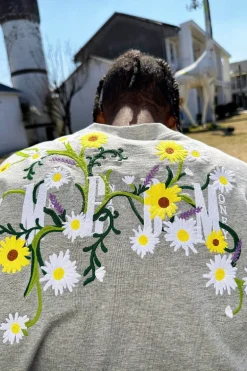 Embroidered Flowers Logo Tee