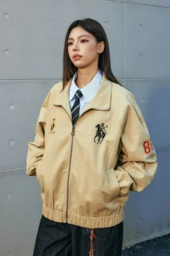 Embroidered Harrington Casual Jacket