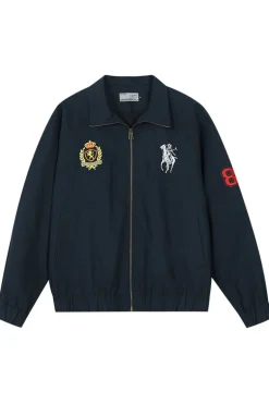 Embroidered Harrington Casual Jacket
