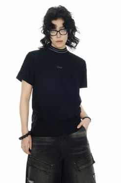 Embroidered Letter Slim Fit Tee