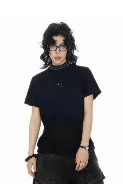 Embroidered Letter Slim Fit Tee