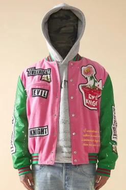 Embroidered Logo Varsity Jacket