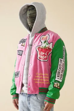 Embroidered Logo Varsity Jacket