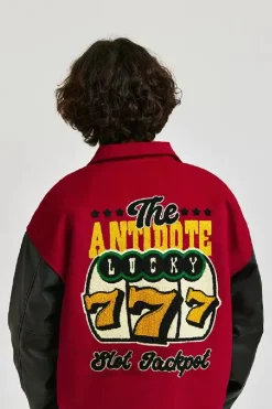 Embroidered Slots Varsity Jacket