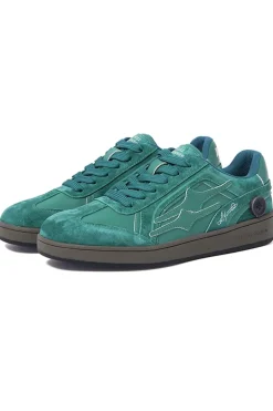 Emerald Green Retro Trainer Sneakers