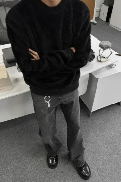 Faux Mink Knit Sweater