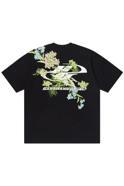 Floral Embroidered Logo Tee