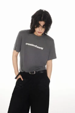 Foam Letter Print Fitted Tee