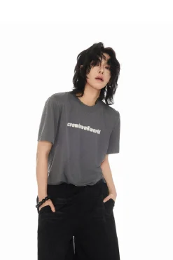 Foam Letter Print Fitted Tee