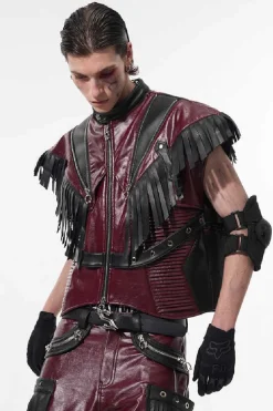 Fringe Punk Leather Vest