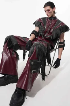 Fringe Punk Leather Vest
