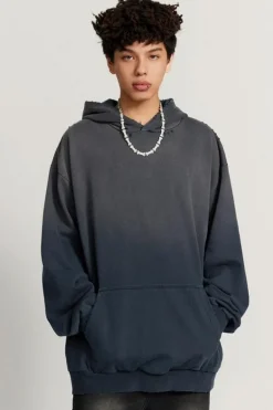 Gradient Sunfade Distressed Hoodie