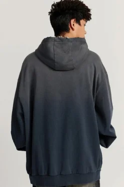 Gradient Sunfade Distressed Hoodie