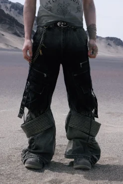 Gradient Washed Cargo Jeans