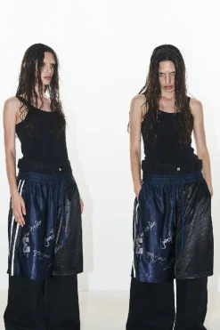 Graffiti Sport Patchwork Layered Jeans