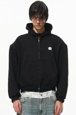 1000gsm Metal Detail Hooded Sweatshirt