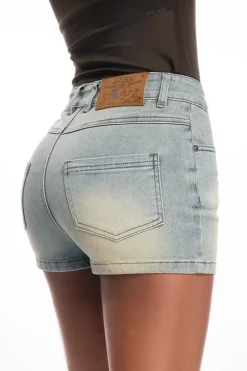 High-Waist Denim Hot Shorts