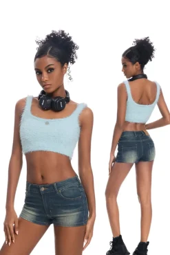 High-Waist Denim Hot Shorts