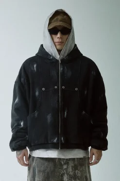 Hooded Fleece Hand-Painted Coat