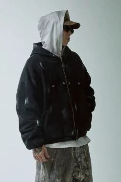 Hooded Fleece Hand-Painted Coat