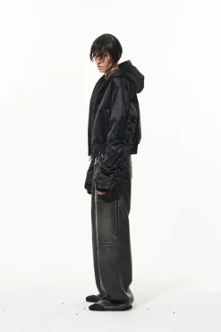 Hooded Logo Studded Cotton Jacket