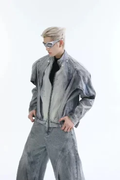 Ink Splatter Zip Jacket