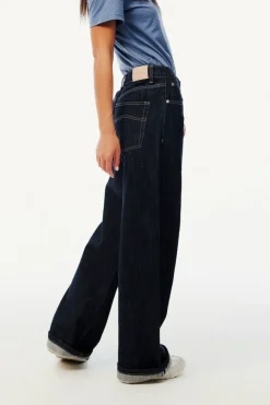 Italian Raw Denim High-Waist Wide-Leg Jeans