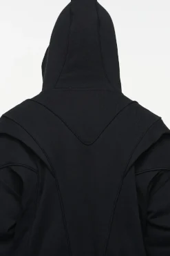 Layered Zip Line Spring Hoodie Jacket