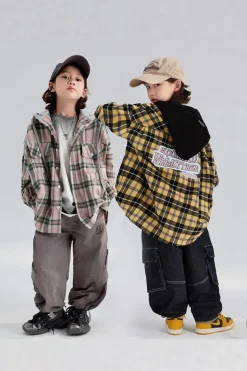 Loose Fit Plaid Coat
