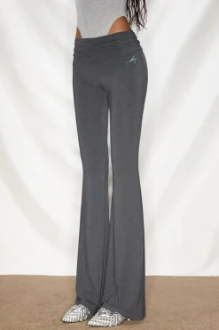 Low-Waist Ruched Flare Pants