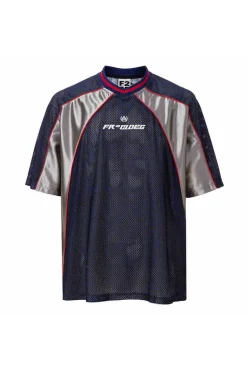 Mesh Panel Colorblock Jersey Tee
