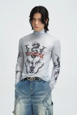 Mesh Slim Fit Long Sleeve Shirt