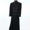 Metal Clasp Oversized Wool Overcoat