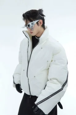 Multi-Zip Deconstructed Puffer Jacket