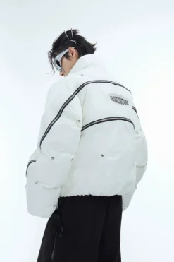 Multi-Zip Deconstructed Puffer Jacket