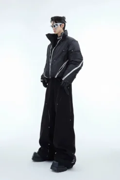 Multi-Zip Deconstructed Puffer Jacket