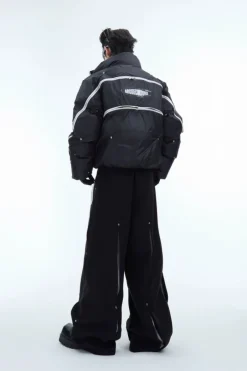 Multi-Zip Deconstructed Puffer Jacket