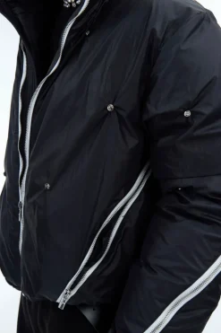 Multi-Zip Deconstructed Puffer Jacket