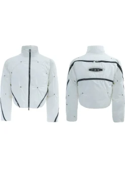 Multi-Zip Deconstructed Puffer Jacket
