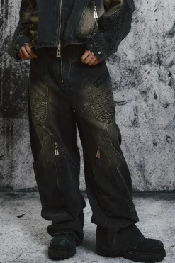 NOLM Washed Wrinkled Jeans