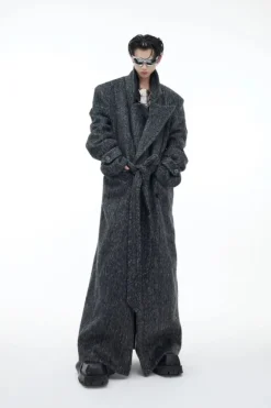 Oversized Wool Belted Long Coat